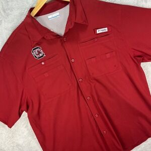 Columbia Men's PFG Shirt Red Gamecocks Short Sleeve Vented Fishing Sz XL